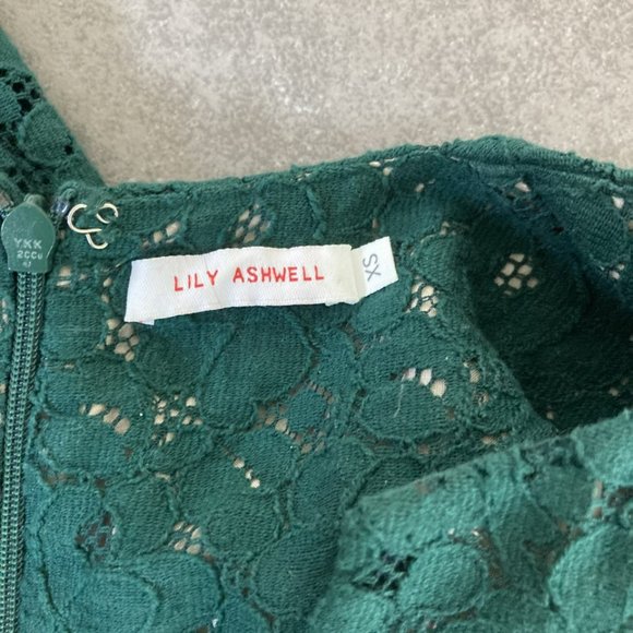 NWOT Lily Ashwell Women's Eve Lace Dress, Jade, XS - Picture 4 of 4
